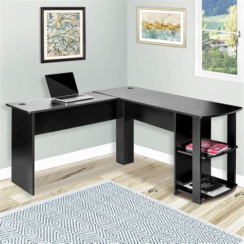 SEVEN WARRIOR L Shaped Gaming Desk with LED Lights & Power Outlets, 50.4” Computer Desk with Monitor Stand & Carbon Fiber Surface, Corner Desk with Cup Holder, Gaming Table with Hooks, Black 4.6 out of 5 stars 4,378